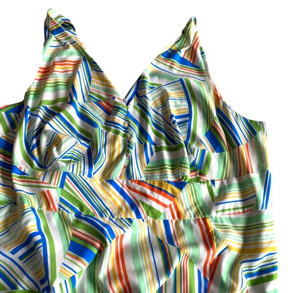 Maggy London Striped Twist Strap Midaxi Dress Sz 22W Colorful Artsy - Picture 5 of 13
